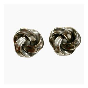 Givenchy 1980s Silver Knotted Earrings